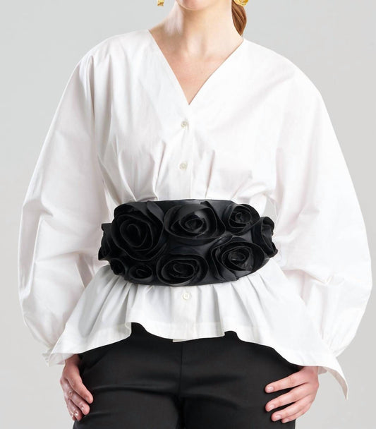 Natori - Women's 3d Floral Embroidered Obi Belt