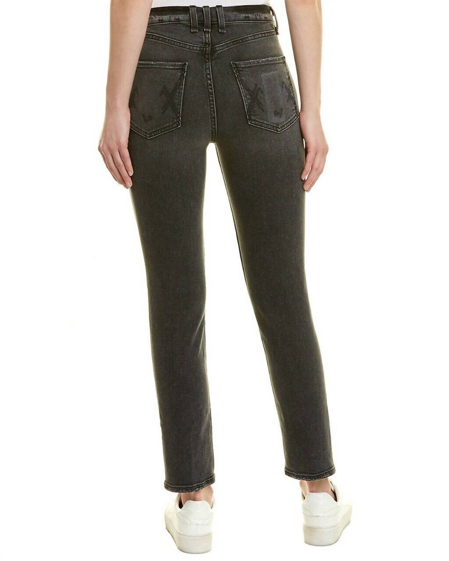 McGuire High Waist Vintage Slim Leg Ankle Jeans in bellwoods - women's jeans - detail view