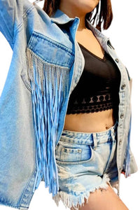 Jadyk - Tyra Double Fringe Denim Shacket