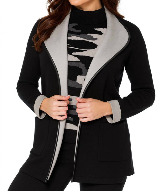 Angel Apparel - 2-toned Faux Leather Cardigan