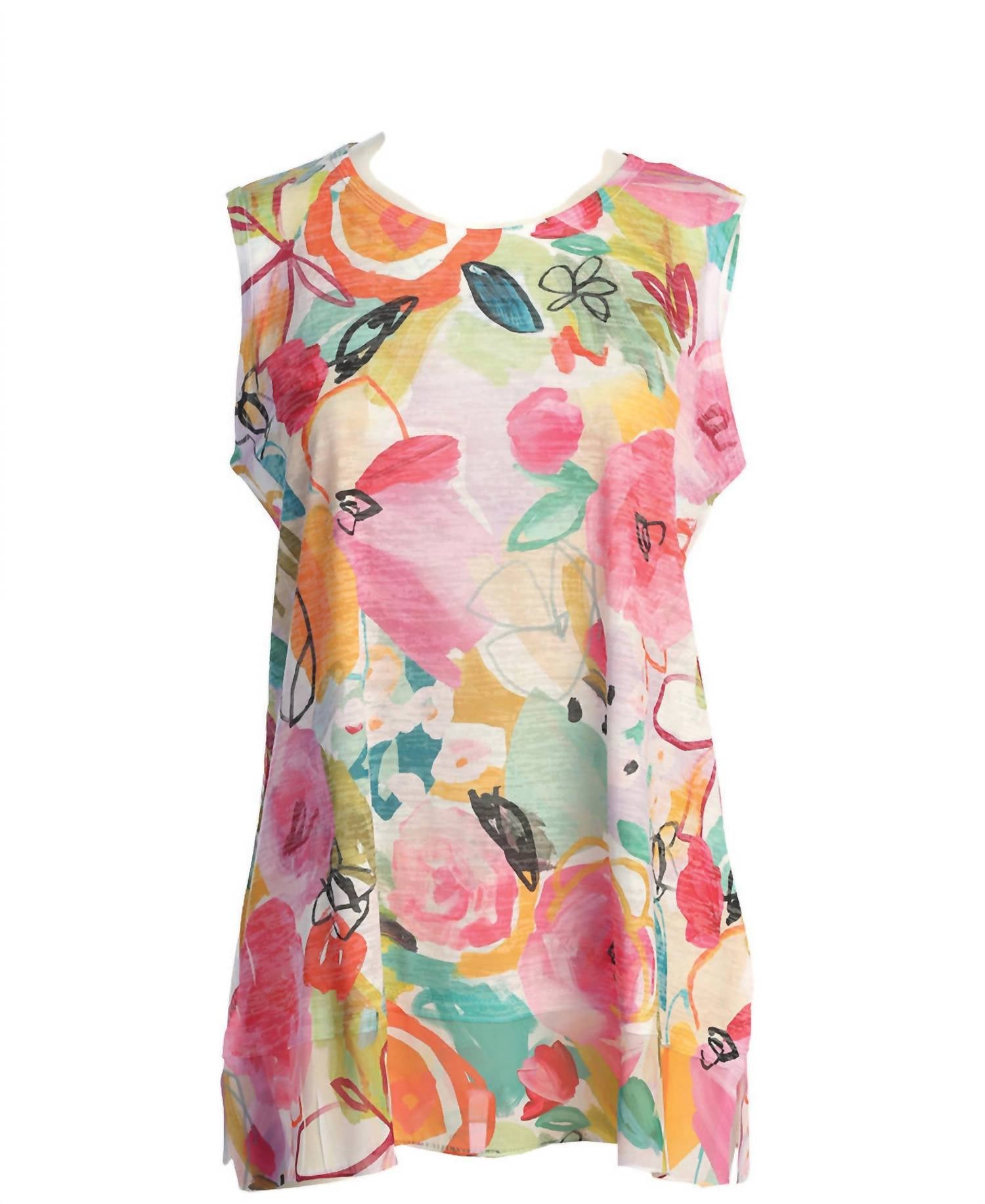 Jess & Jane Women's Sangria Burnout Sleeveless Top - women's blouse