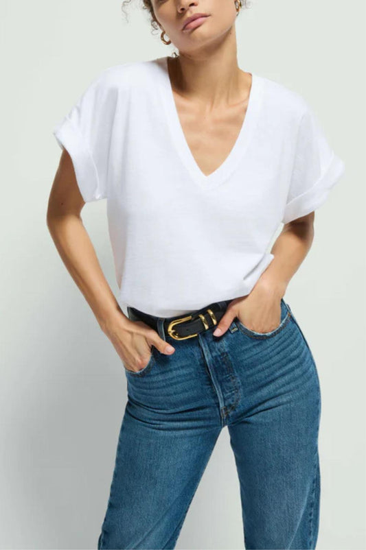 Nation Ltd - Stevie Cuffed V-neck Top