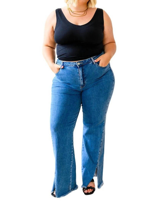 Judy Blue - High Rise Split Hem Straight Jeans