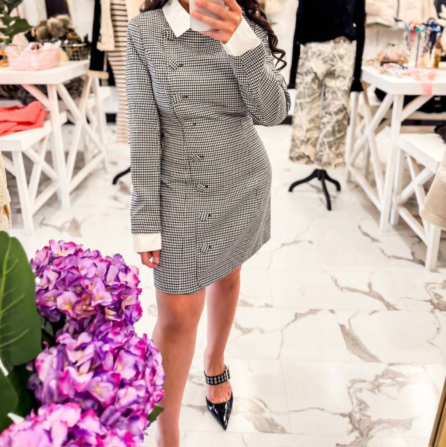 Mable - Women's Running The Show Gingham Mini Dress