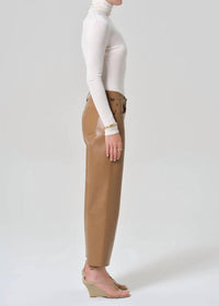 Citizens of Humanity Faye Vintage Straight Recycled Leather Pants in pale toffee - women's pants - alternate view