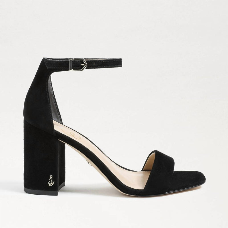 Sam Edelman Women's Daniella Suede Block Heel Sandal in black - women's sandal