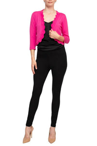 Zac & Rachel - Open Faced Shrug With Tiered Scallop Details