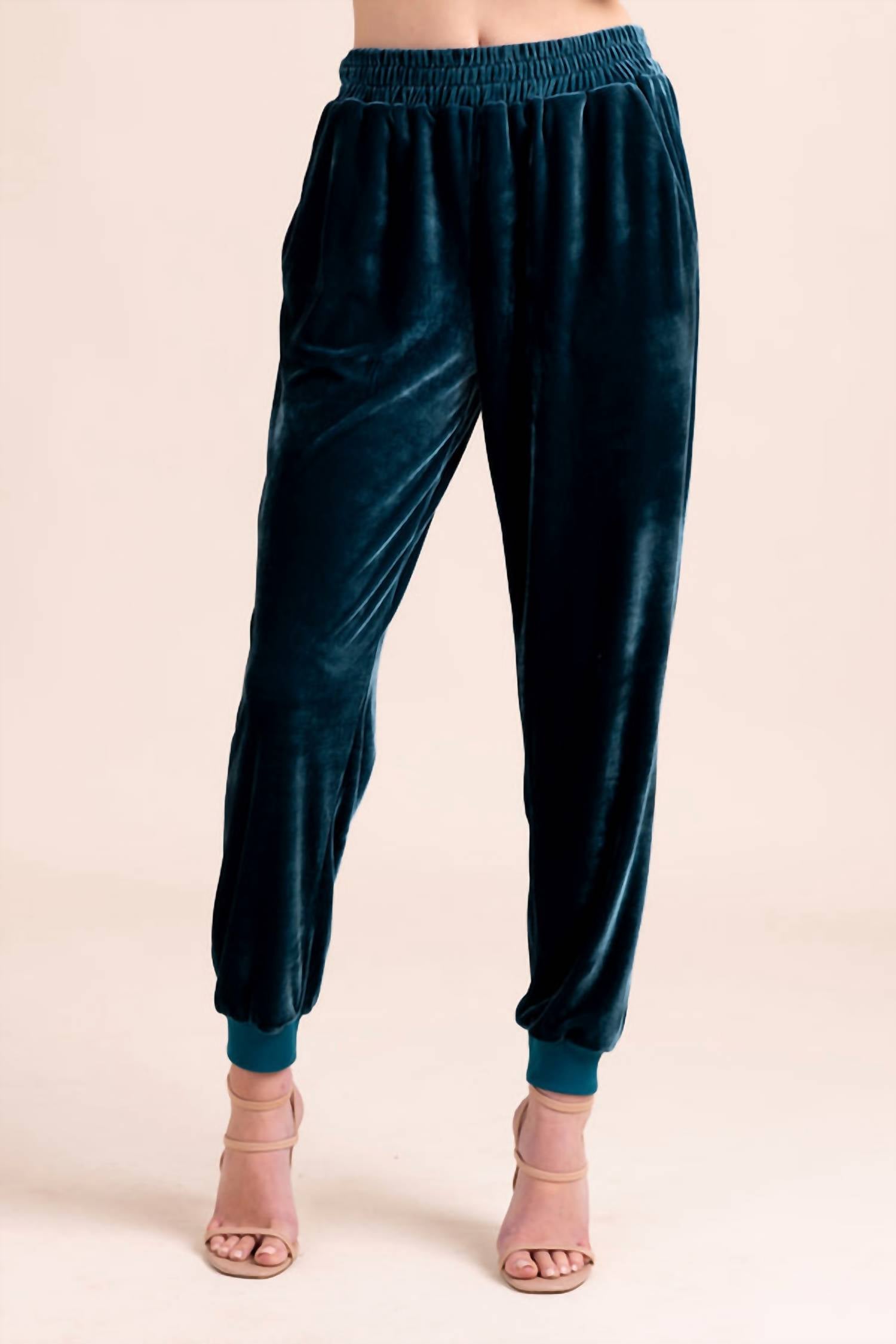 S'edge Reagen Velvet Pant in jewel - women's pants