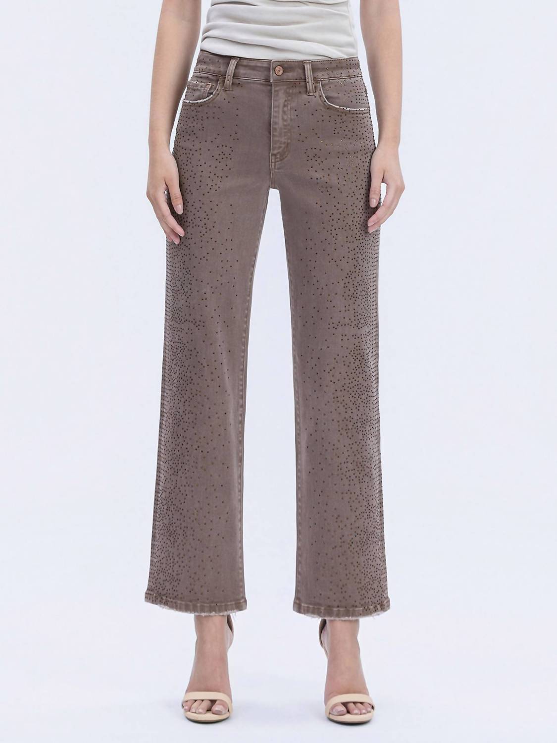 Vervet By Flying Monkey - Fudge High Rise Embellished Pants