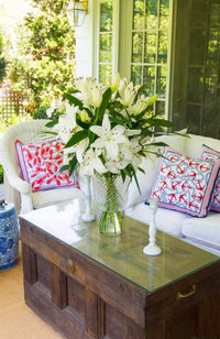 GRETCHEN SCOTT Anchors Away Cotton Pillow Cover in nautical print - item - detail view