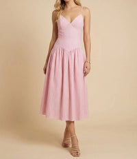 Heyson - V-neck Fit & Flare Midi Dress