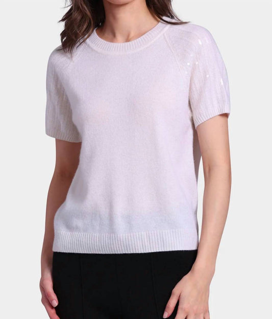 Minnie Rose - Sequin Cashmere Raglan Top