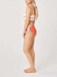 Carve Designs Mustique Reversible Bottom in sunset sea grass - women's swimwear - detail view