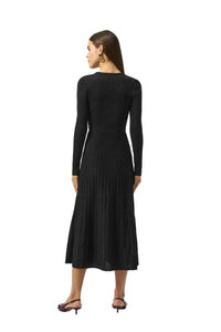 Joseph Ribkoff Elegant Pleated A-line Dress in black - women's dress - alternate view