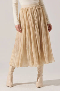 ASTR Salome Midi Skirt in cream - women's skirt