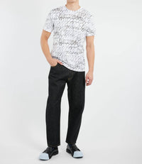 MARNI Scribbled Motif Organic Cotton T-shirt in lily white - men's t-shirt - detail view