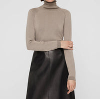 Lafayette 148 Raglan Sleeve T-neck Sweater in hickory - women's sweater