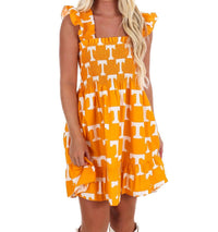 Stewart Simmons - University Of Tennessee Poplin Smocked Mini Dress
