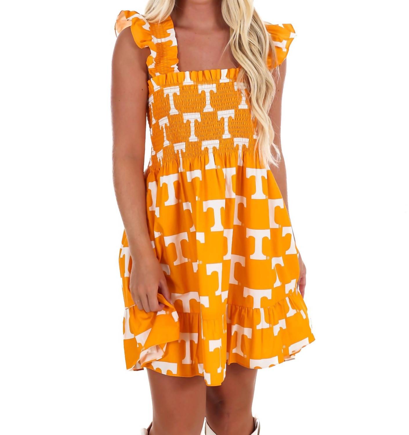 Stewart Simmons - University Of Tennessee Poplin Smocked Mini Dress