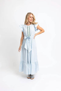 Karlie - Floral Stripe Ric Rac Maxi Dress