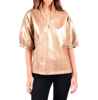 Emily McCarthy Poppy Short Sleeve Top in python - women's shirt