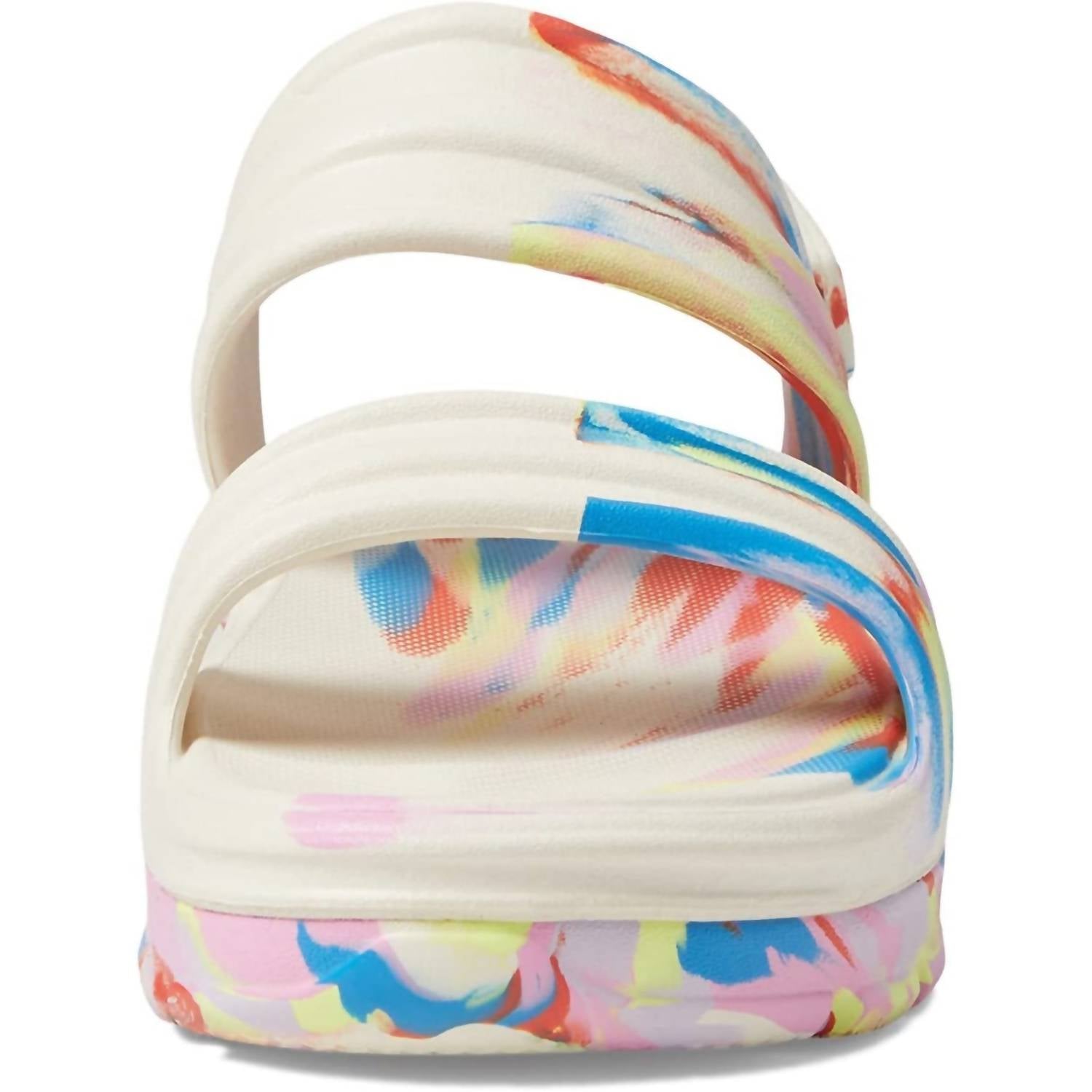 HUNTER Women's Bloom Algae Marble Adjustable Strap Sandals in shaded white - women's sandal - alternate view