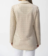 Joseph Ribkoff - Laser Cut Suede Cover Up Jacket