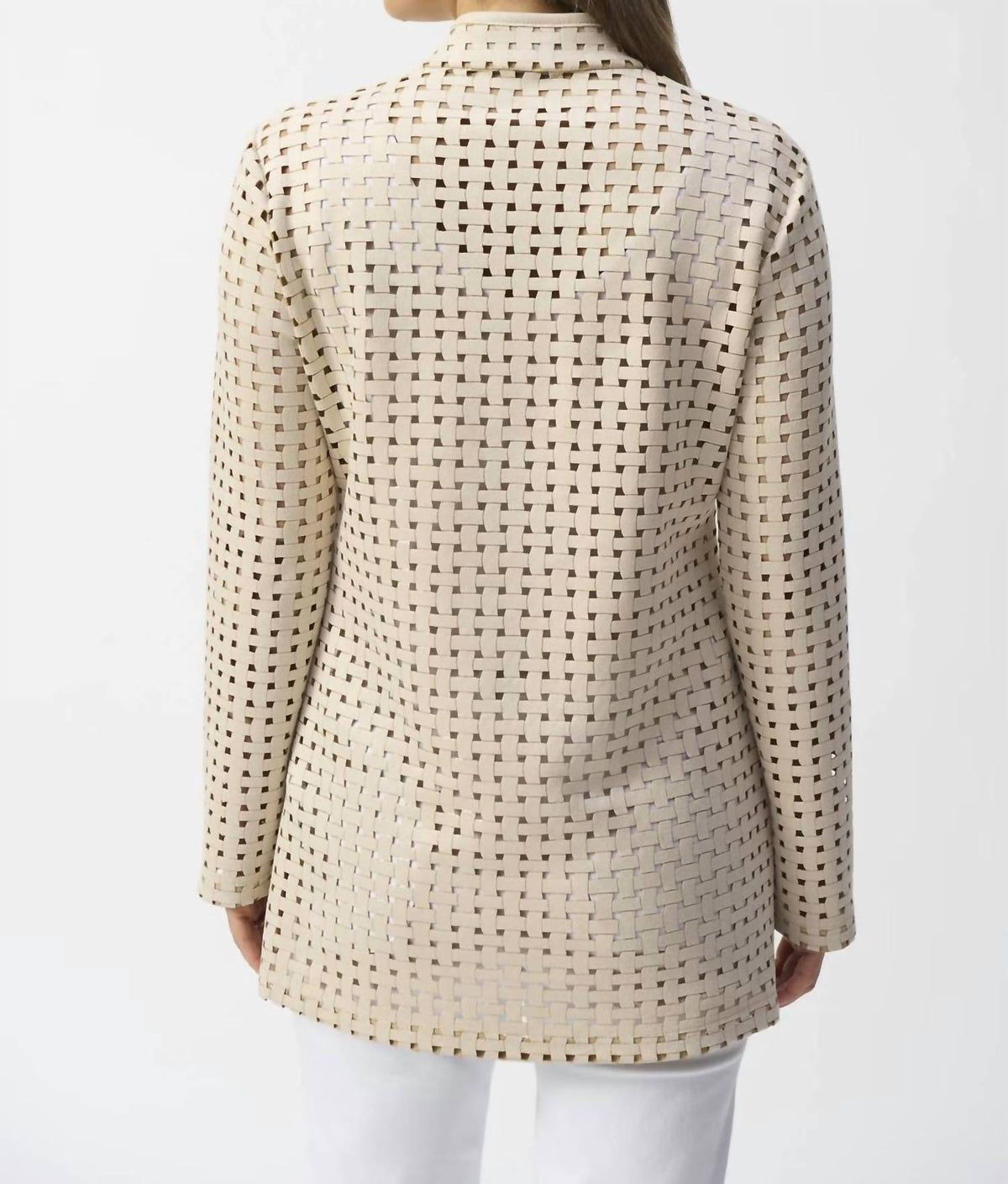 Joseph Ribkoff - Laser Cut Suede Cover Up Jacket
