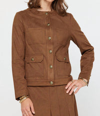 Current Air - Willow Suede Jacket with Antique Button Details