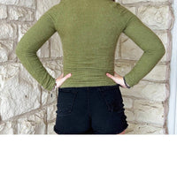 Scala - Long Sleeve Furry V Neck Sweater