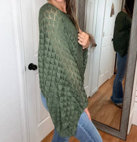 BLAKELEY Free Spirit Bell Sleeve Top in olive - women's shirt - alternate view