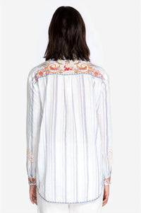 Johnny Was Tikal Oversized Shirt in white - women's shirt - view 4