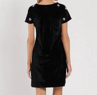 JUDE CONNALLY Ella Velvet Mini Dress in black sparkle - women's dress - alternate view
