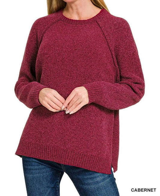 Zenana - Chenille Raglan Sweater