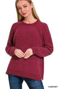 Zenana - Chenille Raglan Sweater