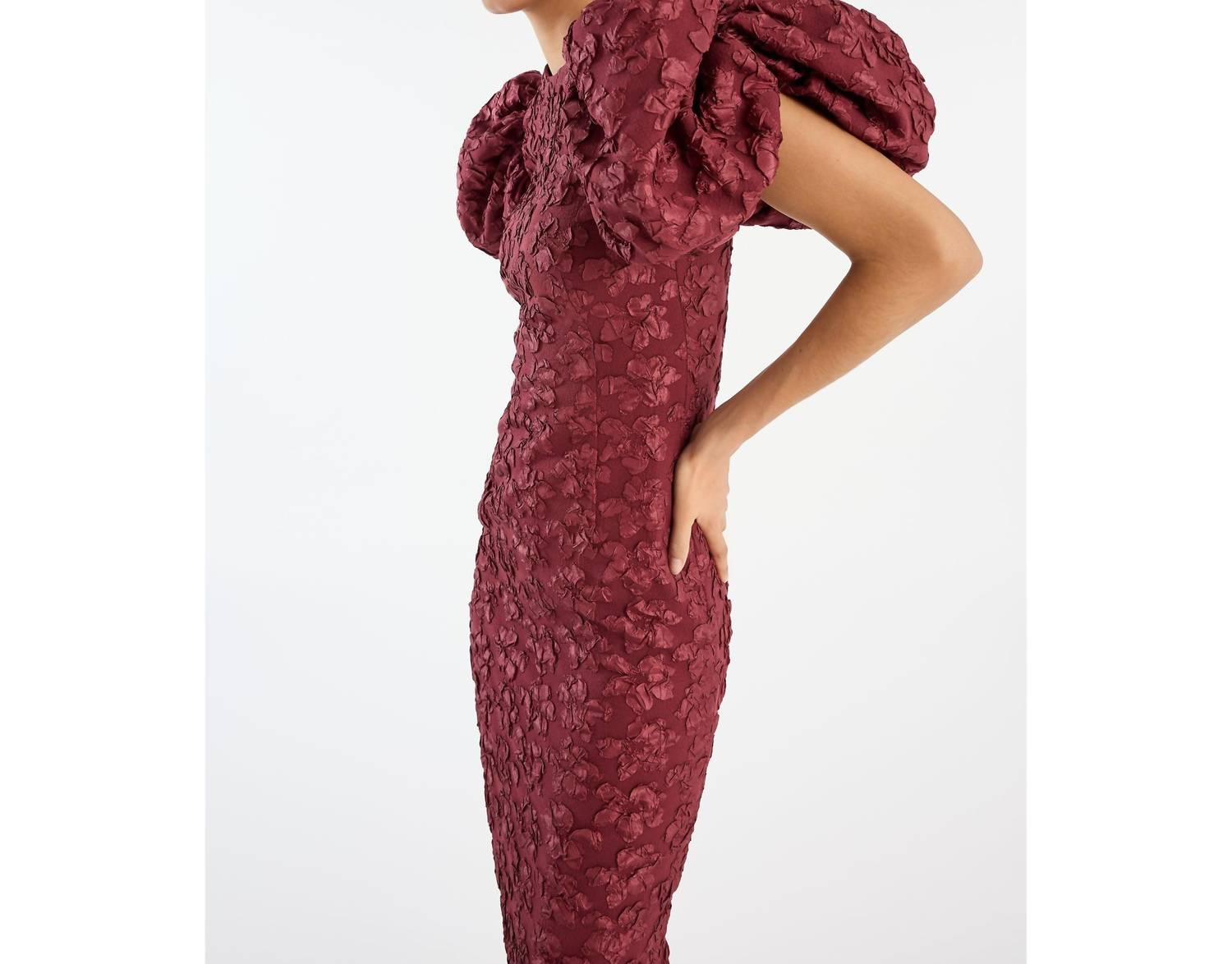 Rotate - Jacquard Midi Puffy Dress