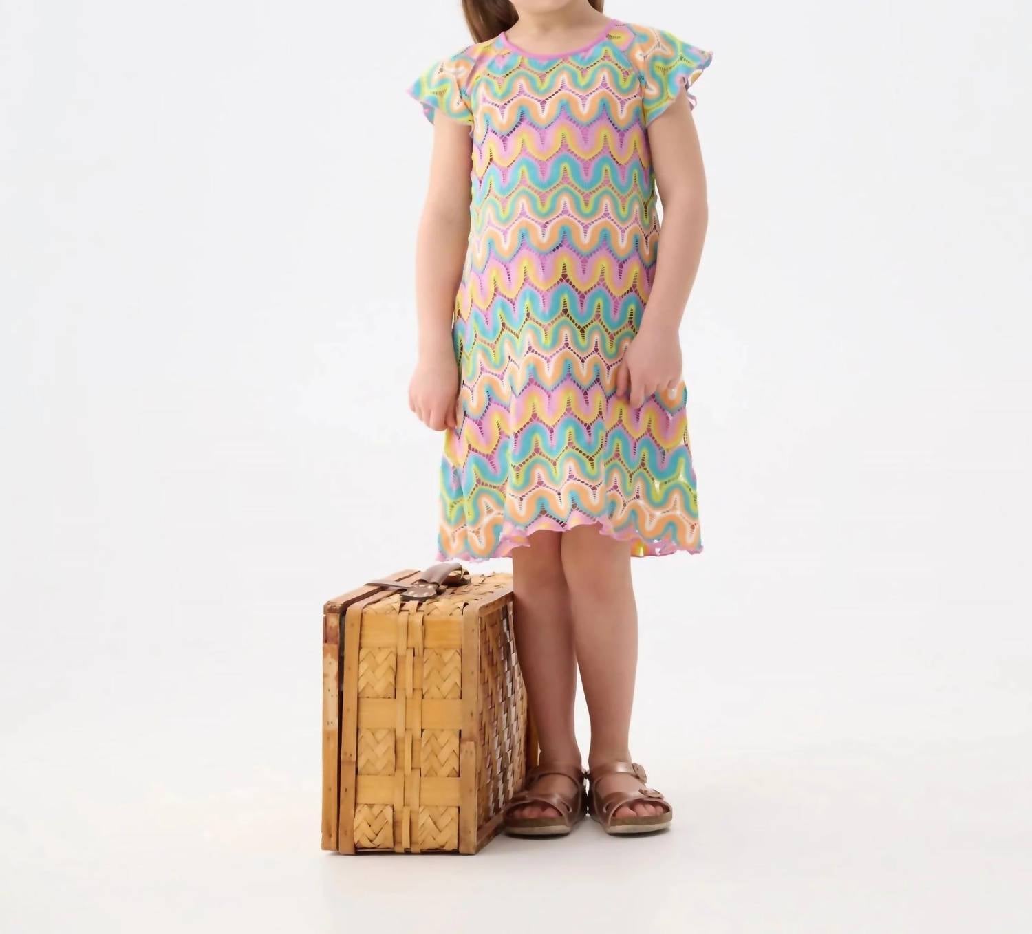 Hatley - Girls' Rainbow Waves Crochet Dress