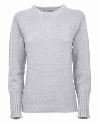 Monticelli Cashmere - Women's Pure Cashmere Ribbed-trim Crewneck Sweater