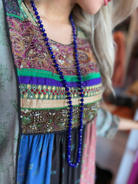 Young Threads - Embroidered Patchwork Mini Dress With Pockets