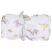 Wrendale Designs Inc. Little Savannah African Animal Baby Blanket in white - item - detail view