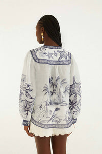 Farm Rio - COAST SCARF LONG SLEEVE BLOUSE