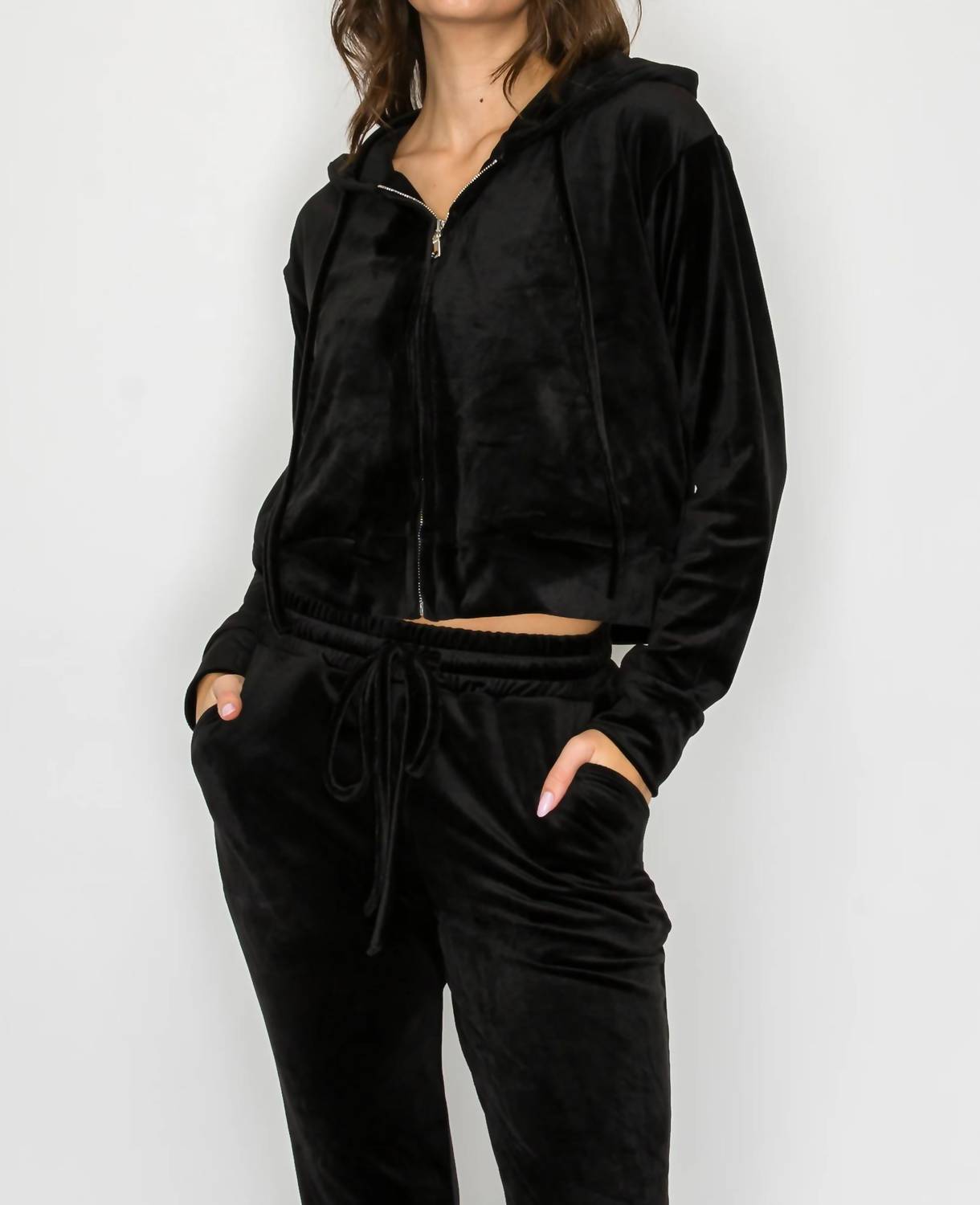Knit Riot - Classic Velour Zip Hoodie