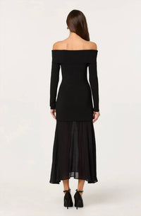 Astr - Lidia Off-shoulder Pleated Midi Dress