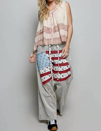 Pol - Sleeveless Crochet Woven Blouse Top