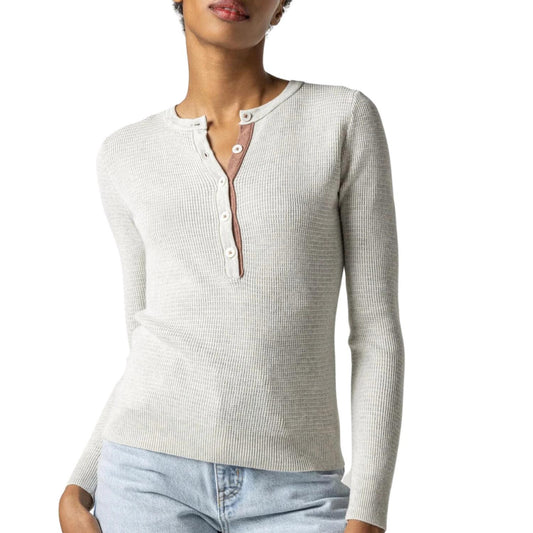 Lilla P - Waffle Henley Sweater