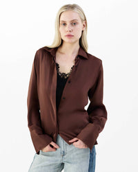 Rag & Bone Venus Lace Cami Blouse in umber - women's blouse