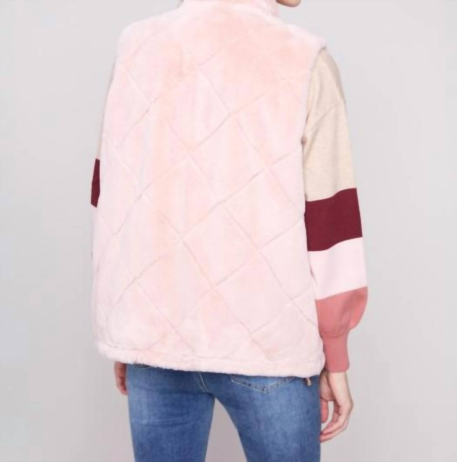 Charlie B - Reversible Quilted Faux Fur Vest