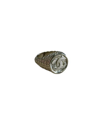Chanel - Women's Logo Signet Ribbed Coin Ring