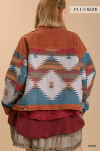 Stone Wash Vintage Pattern Jacket