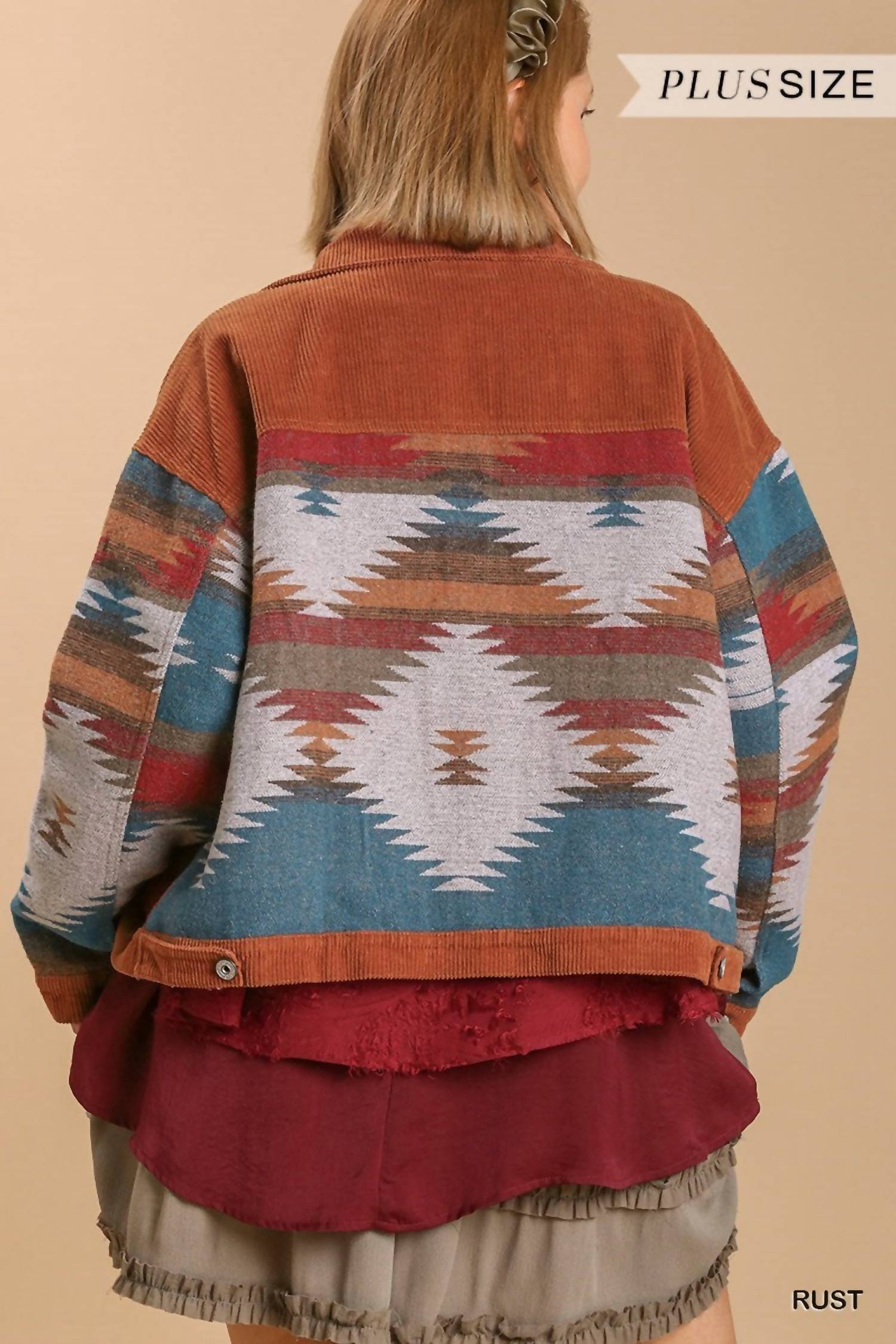 Stone Wash Vintage Pattern Jacket